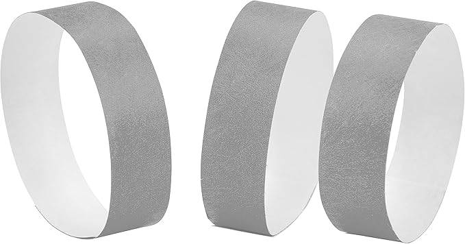 100 Pcs Wristbands, 1-100 Consecutive Numbers Waterproof Tearproof and Printable Wrist Straps Admission Bracelets Tickets (Silver)