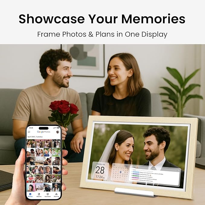 ApoloSign Digital Calendar: Electronic Calendar, Smart Touchscreen Interactive Display for Chore Chart, Family Schedules Planner, Supports All Apps via Google Play (Yellow, 15.6-inch)-DeskLoop Office