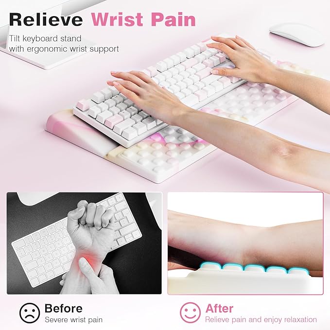 Ospelelf Keyboard Wrist Rest Comfortable Ergonomic Keyboard Stand Riser Holder Pad for Office Home-DeskLoop Office