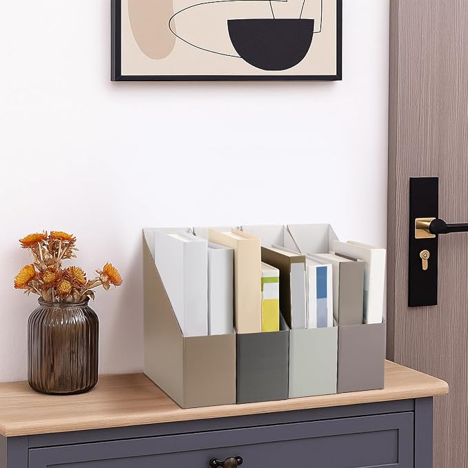 AmazingSpark Set of 4 Boho Floral Magazine File Holder Decorative Foldable - Image 6