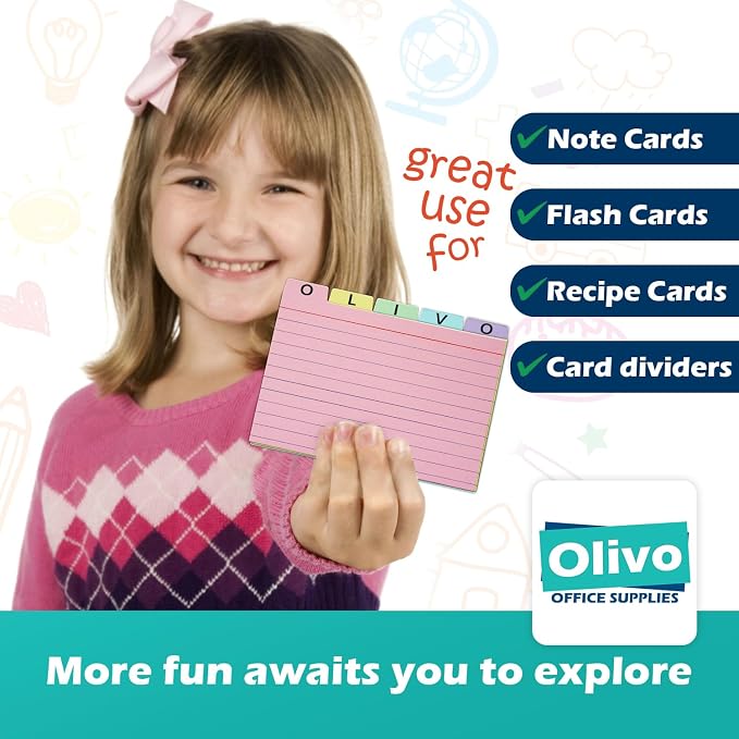 100 Pack Tabbed Index Cards 4x6 Lined Index Card Dividers - Image 7
