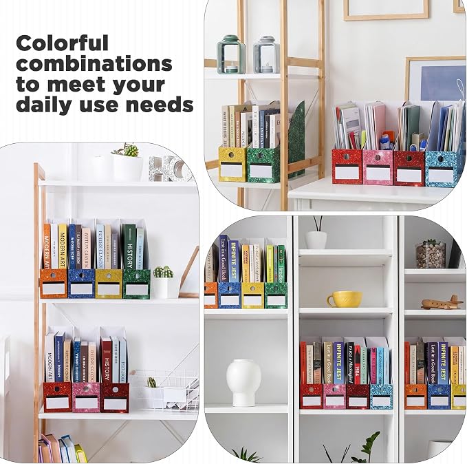 Jutom 32 Pcs Magazine File Holder Set Including Colored Foldable Desk File - Image 7