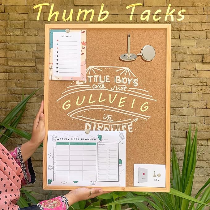 Gullveig Golden Push Pins and Thumb Tacks: Heavy Duty Flat Upholstery, Long Carpet Tacks, and Decorative Nails for Wood and Fabric, 50 Count-DeskLoop Office