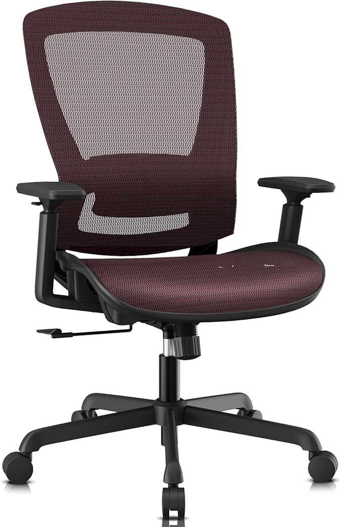 ELABEST T96 Mesh Office Chair,Ergonomic Computer Desk Chair,Sturdy Task Chair- Adjustable Lumbar Support & Armrests,Tilt Function,Comfort Wide Seat,Swivel Home Office Chair-DeskLoop Office