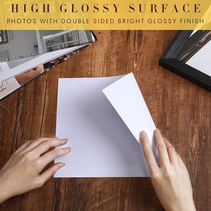 Fainne 400 Sheets Photo Paper 8.5 x 11 in Glossy Double Sided 54lbs 9.5mil 200gsm Photo Paper Glossy Card Stock for Inkjet Printing Printer Making Pictures Calendar Greeting Card Printing-DeskLoop Office