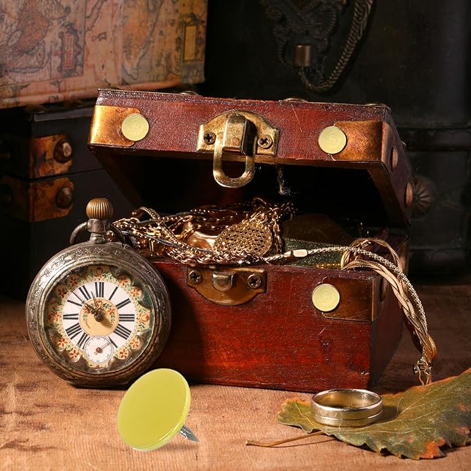 uxcell 150Pcs Upholstery Tacks, 11mmx10mm Flat Head Thumb Tack Decorative Furniture Nails Push Pins for Furniture Sofa Headboards, Yellow-DeskLoop Office