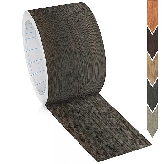 GSCIT Club Wood Grain Repair Tape, 2.4 inch X 50ft Self Adhesive Black Walnut Grain Repair Patch for Tables, Chairs, Baseboards, Doors, Windows, Floors, Handicraft DIY.-DeskLoop Office