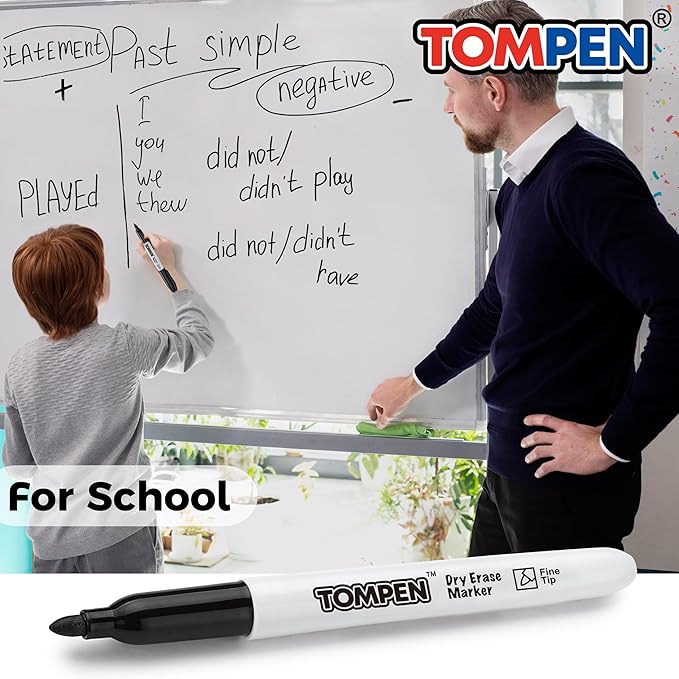 Dry Erase Markers Black,160 Bulk Pack Fine Tip,Low Odor Quick-Drying Whiteboard Markers for Office Home School Writing Planning-DeskLoop Office