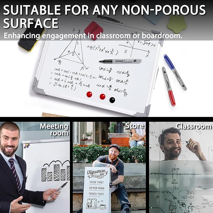 VEESA Dry Erase Markers Bulk, Fine Tip, 3 Assorted Colors, 75 Pack Low-Odor Whiteboard Marker Pens for Office Home, Back to School Supplies-DeskLoop Office