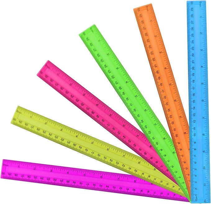 30PCS Clear Ruler, 12 Inch Plastic Rulers for School, Home, or Office, Clear Plastic Rulers, Assorted Colors.-DeskLoop Office