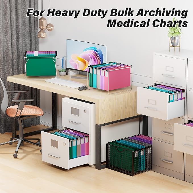 Ansook Plastic Extra Capacity Legal Hanging File Folders, Heavy Duty 2" - Image 7