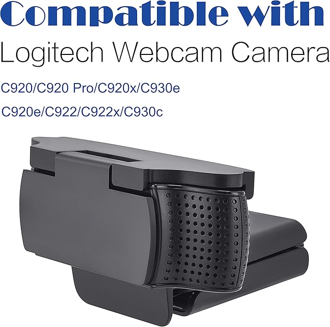imluckies Webcam Cover for Logitech C920/ C920x/ C930e/ C922x/ C922 HD Pro Stream Webcam, Physical Anti-Peeping, Camera Privacy Shutter Cover Protect Lens and Security, Black
