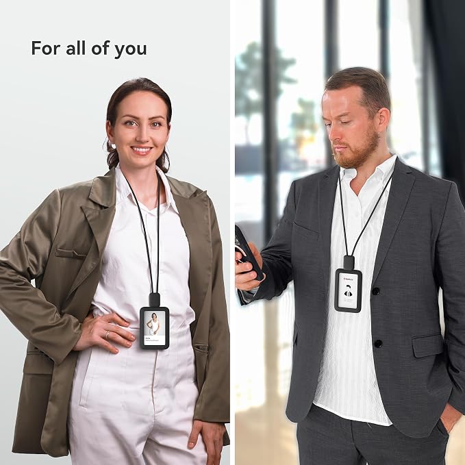 Lanyards for ID Badges Holder, SANTLET Silicone ID Badge Holder Name Card Case - Image 9