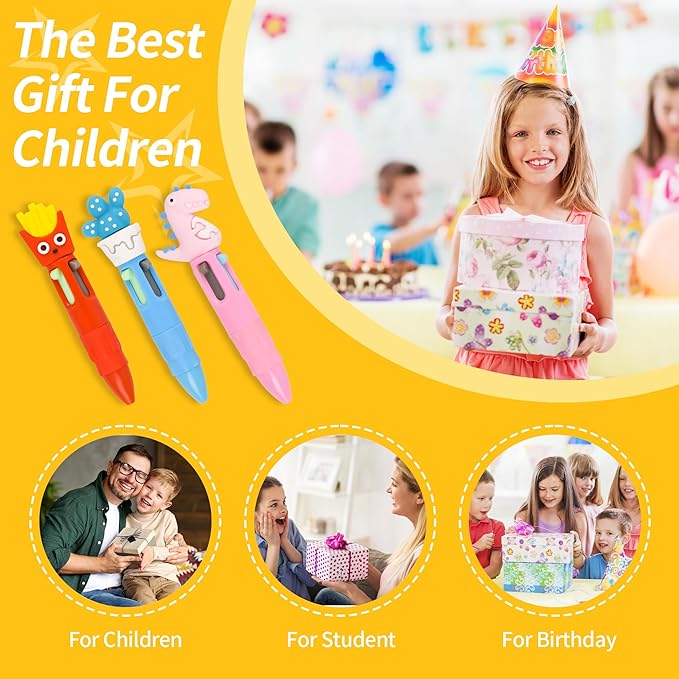 LiYiQ 100 PCS Multicolor Pen in One Fun 4-in-1 Cute Pens Bulk Kawaii Cool Ballpoint Pens for Kids Fun Gifts-DeskLoop Office