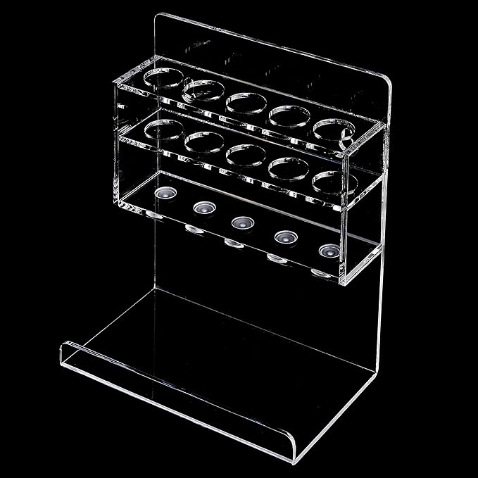 MyGift Wall Mounted Clear Acrylic Dry Erase Marker Holder Organizer for 5 Markers and Eraser, Hanging Whiteboard Accessories Rack for Office Home Dorm Classroom Meeting Room, Set of 2-DeskLoop Office