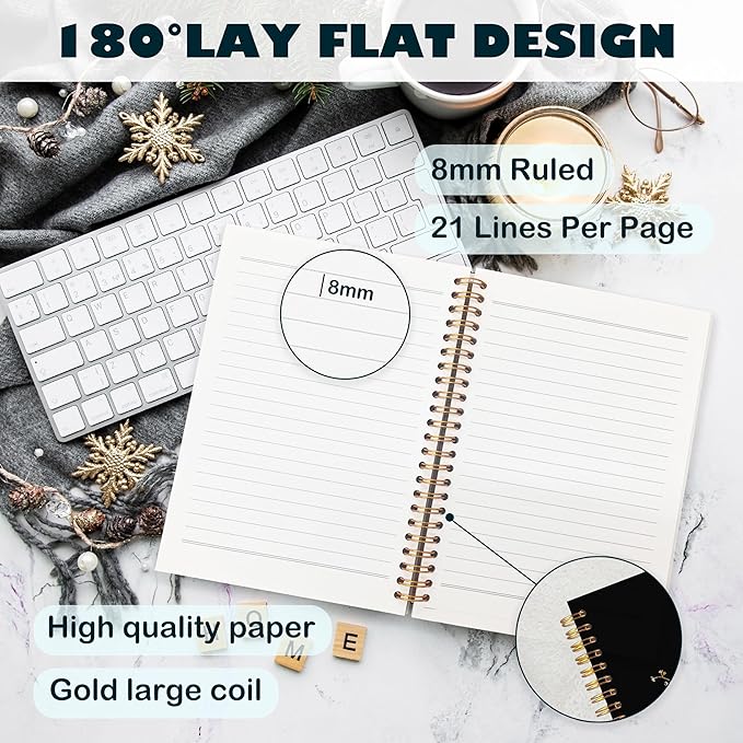 BearCake the Lord is Good Boho Floral Christian Notebook Journal, Christian Gifts for Women, Bible Notebooks for Note Taking, Bible Journaling Notebook, Hardcover Spiral Notebook 5.5x8.3-DeskLoop Office