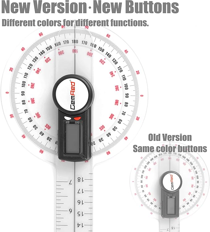 GemRed 12" Digital Goniometer for Joint Range of Motion ROM Measurement(GR311 New Version)-DeskLoop Office