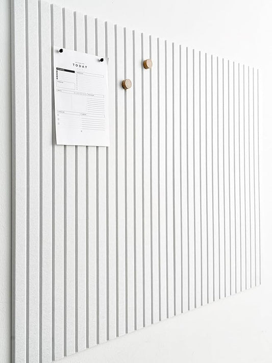 Large Cork Boards for Walls Black Felt Board Alternative - Slat Wall Paneling, Felt Bulletin Board Tiles for Office Decor, Push pin Board Office Wall Organizer -12-Pack (Milky White)-DeskLoop Office