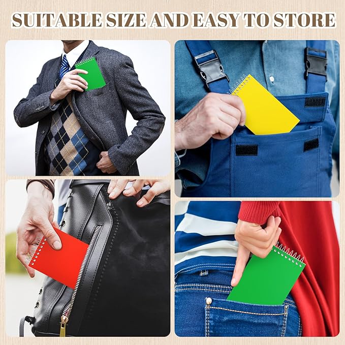 24 Pcs Small Pocket Notebooks 3 x 5 Inch Mini Memo Spiral Notepads Top Bound College Ruled Lined Note Pads for Back School Office Journaling Noting, 75 Sheets/Pad (3 Colors)-DeskLoop Office