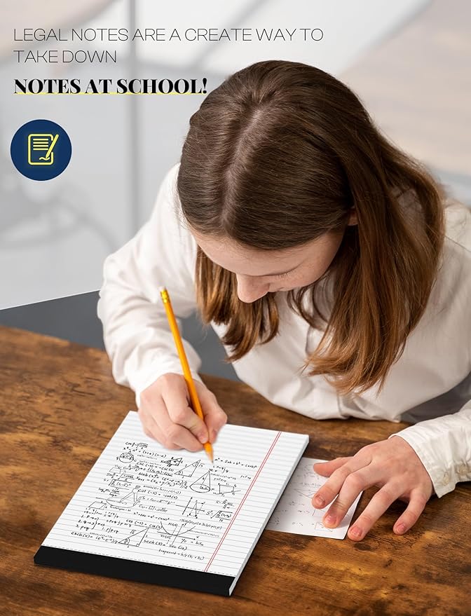 12 Pack Note Pads 8.5 x 11 White Legal Pads 8.5 x 11 Wide Ruled Lined Writing Pads Legal Notepads Legal Ruled White Lined Paper Pads 8.5 x 11 Inch 30 Sheets Per Writing Pad for School, Office, Home-DeskLoop Office
