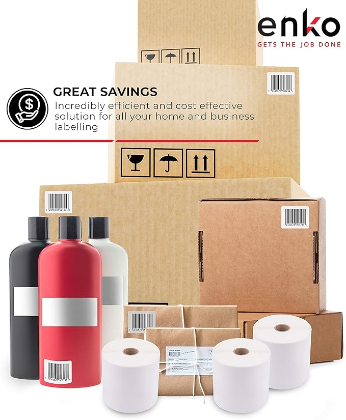 enKo (36 Rolls, 16,200 Labels) 4 x 6 Direct Thermal Address & Shipping Labels Compatible for Zebra 2844 ZP-450 ZP-500 ZP-505, Rollo, Eltron, Neatoscan-DeskLoop Office