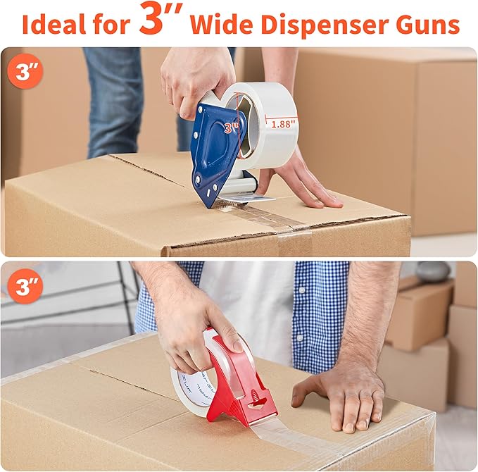 JARLINK 6 Rolls Clear Packing Tape with Dispenser, Heavy Duty Packaging Tape Refills for Shipping Packaging Mailing, 2.7mil Thick, 1.88 inches Wide, 55 Yards Per Roll, 330 Total Yards-DeskLoop Office