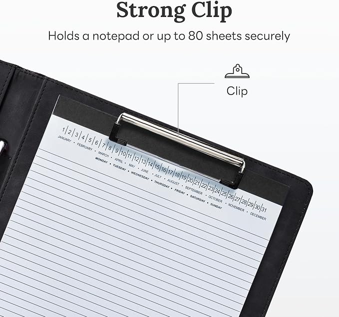 Clipboard Folder Padfolio, Mymazn Writing Portfolio Faux Leather Clipboards - Image 6