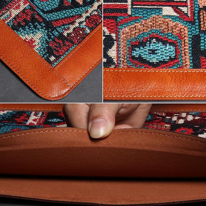 13-13.3 Inch Laptop Sleeve Compatible With MacBook Pro 13 M2(2022) M1(2021) Genuine Leather Laptop Case, Laptop Cover Compatible With MacBook Air 13 M3 M2 M1(2020) Laptop Protective Pouch,Brown