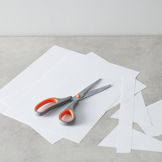 Amazon Basics Stainless Steel Scissors for Office, Crafts, Multipurpose, Sharp, Comfort Grip, PVD Coated, 3 Pack, Multicolor-DeskLoop Office