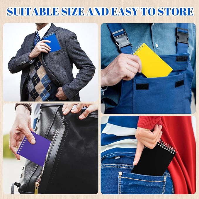 24 Pcs Small Pocket Notebooks 3 x 5 Inch Mini Memo Spiral Notepads Top Bound College Ruled Lined Note Pads for Back School Office Journaling Noting, 75 Sheets/Pad (Fresh Color)-DeskLoop Office