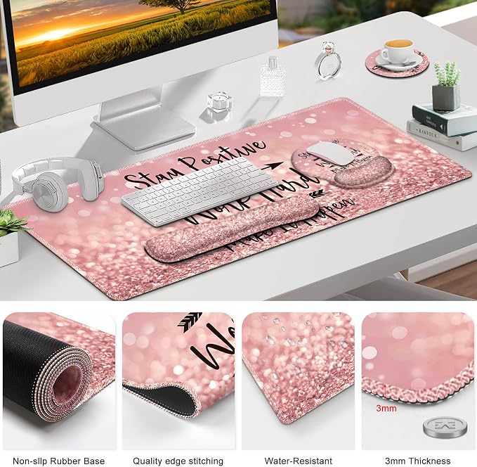ToLuLu Desk Mat, XXL Large Mouse Pad Wrist Support Set,4 in1 Gaming Mousepad - Image 9