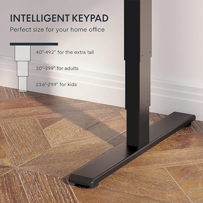 FLEXISPOT E6 Essential 3 Stages Dual Motor Electric Standing Desk 48x30 Inch Whole-Piece Board Height Adjustable Electric Sit Stand Desk(Black Frame + Brown Wood Grain Desktop, 2 Packages)-DeskLoop Office