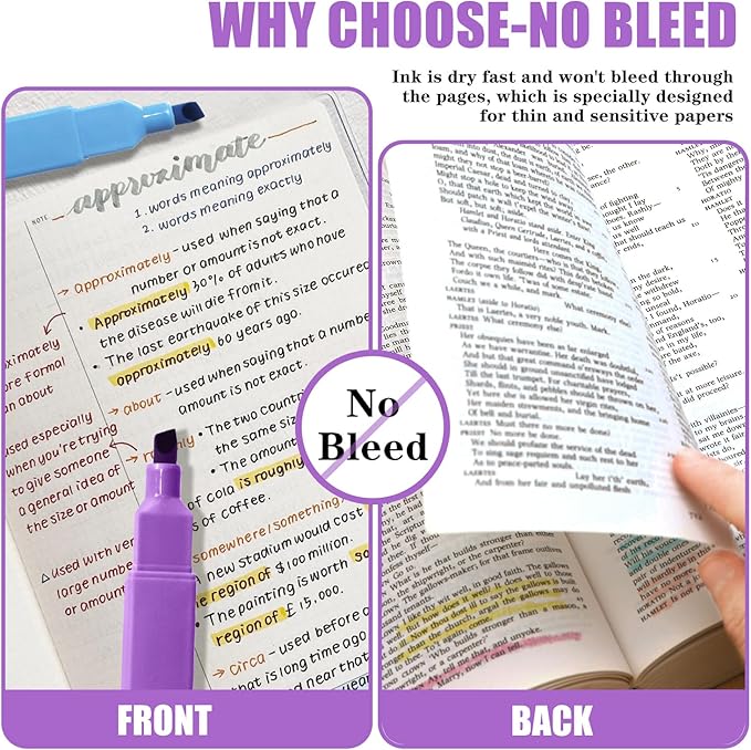 Aesthetic Highlighters,8pcs Bible Highlighters,Vibrant Colors, Cute Highlighter Assorted Colors, Cute Markers Back to School Supplies-DeskLoop Office