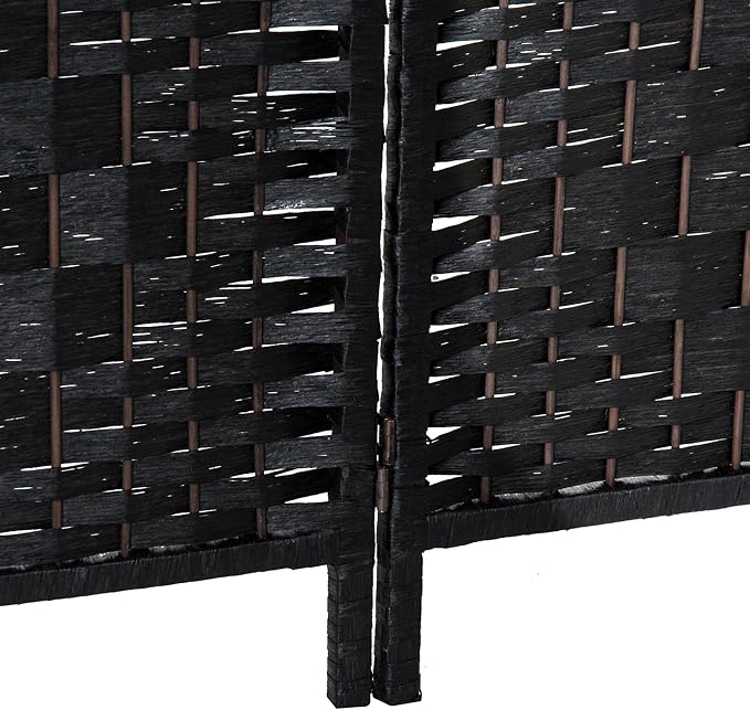 HOMCOM Room Divider, 4 Panel Folding Privacy Screen, 6FT Tall Portable Wicker - Image 9