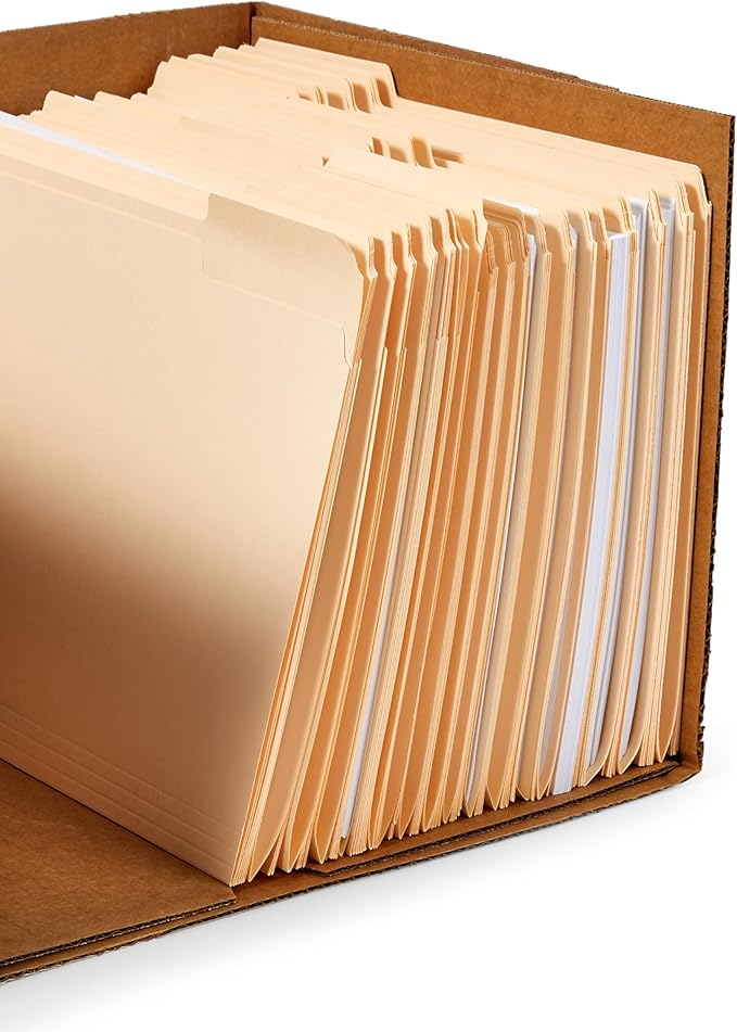 Amazon Basics Storage/Filing Boxes with Lift-Off Lid - Letter/Legal Size, Sturdy, Easy Assembly, White, 16.2" L x 12.5" W x 10.5" H, Pack of 20-DeskLoop Office