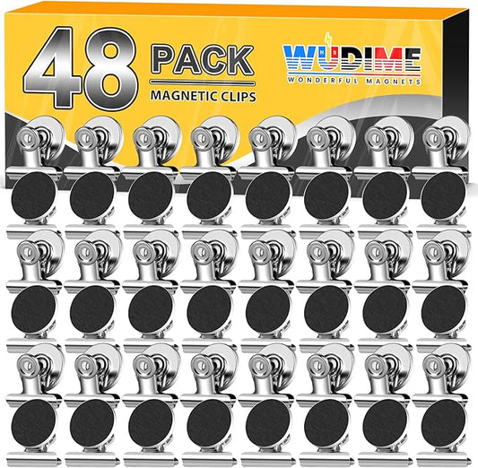 48 Pack Refrigerator Magnets Fridge Magnets, Strong Magnetic Clips, Magnet Clips Heavy Duty, Clip Magnets for Photo Displays, Whiteboard Magnets for Home, Office, Classroom-DeskLoop Office
