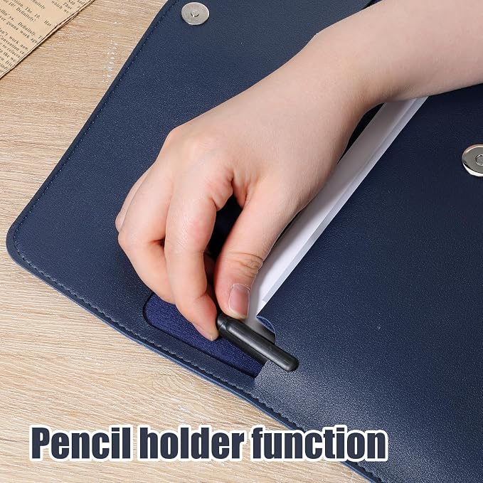 Leather Document Folder, A4 File Document Holder Waterproof Portfolio Envelope - Image 7