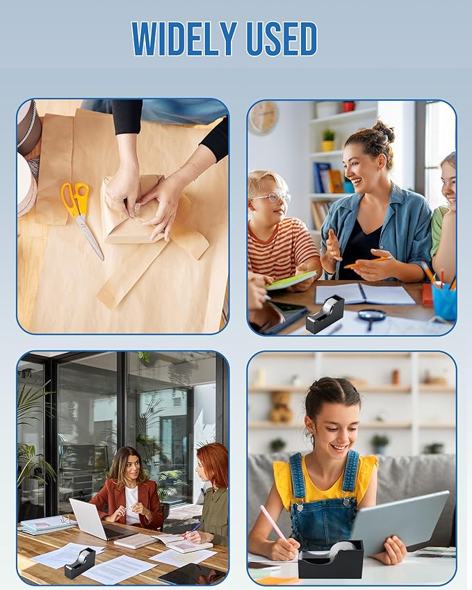 Lichamp Bulk Tape Dispenser with Refill Rolls, 120pc Clear Tape Rolls with 10pc Desk Dispenser for Office and School, 3/4 x 1000 Inches-DeskLoop Office