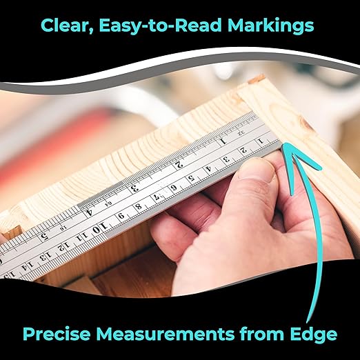 6 Inch Metal Ruler Bulk Set - 10-Pack of Compact 6 Inch / 15cm Stainless Steel Rulers - Precise Edge-Starting Imperial & Metric Measurements - Essential for Classrooms, Workshops, and Offices-DeskLoop Office