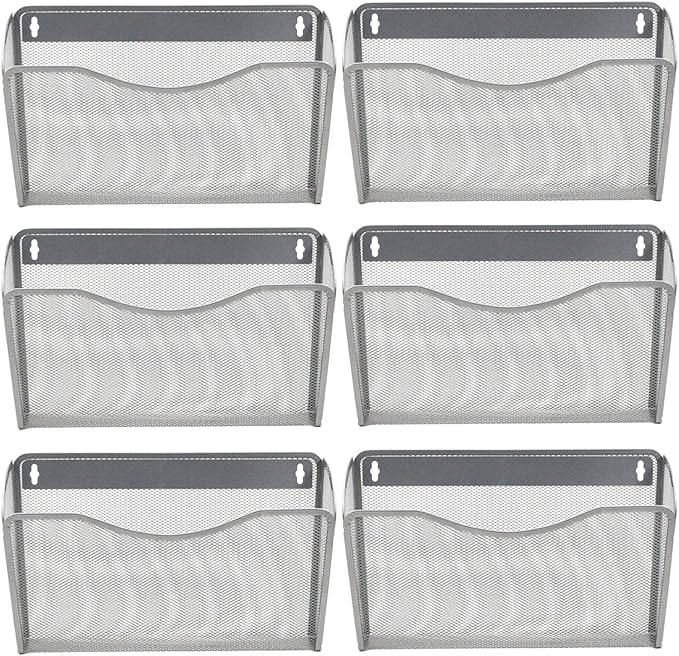 EASEPRES 6 Single Pocket Mesh Hanging File Organizer, Vertical Wall Mounted - Image 7