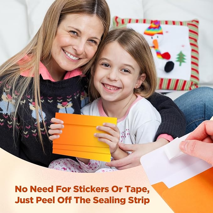 100 Pcs #10 Business Envelopes Colorful Self Adhesive Standard Envelopes Gradient for Office Check Invoices Letters Letterhead Invitations Announcements 4-1/8 x 9-1/2''(Gradient Orange)-DeskLoop Office