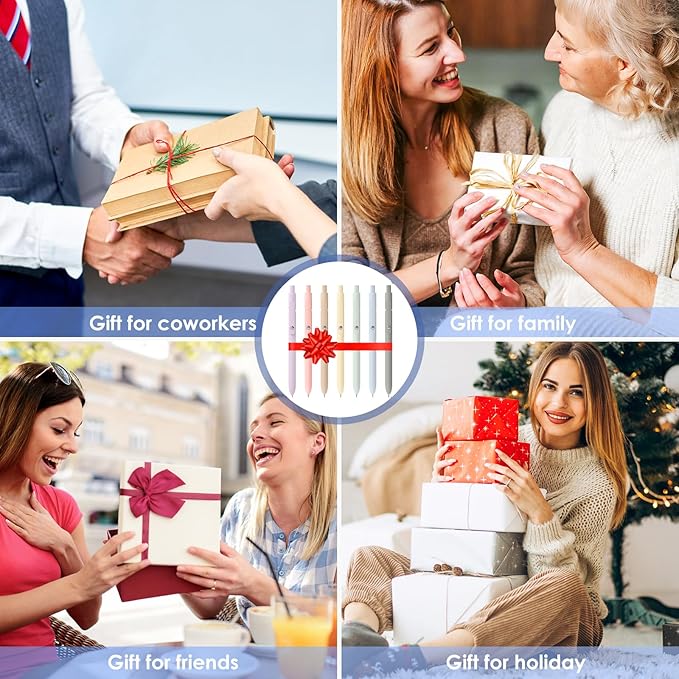 Donyang Gel Pens, 7pcs 0.5mm Cute Black Ink Fine Point Pens With Smooth Writing, Quick Dry Pen For Journaling, Teacher Work Desk Accessories Office School Supplies for Men Women Student (Morandi)-DeskLoop Office