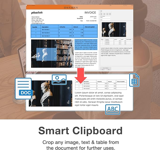 Plustek Wide-Format Color Duplex Document Scanner S30, for Large-Format Document Scan, Scans Wide Up to 12" and Long Up to 200", 100-Sheet Duplex Auto Document Feeder-DeskLoop Office
