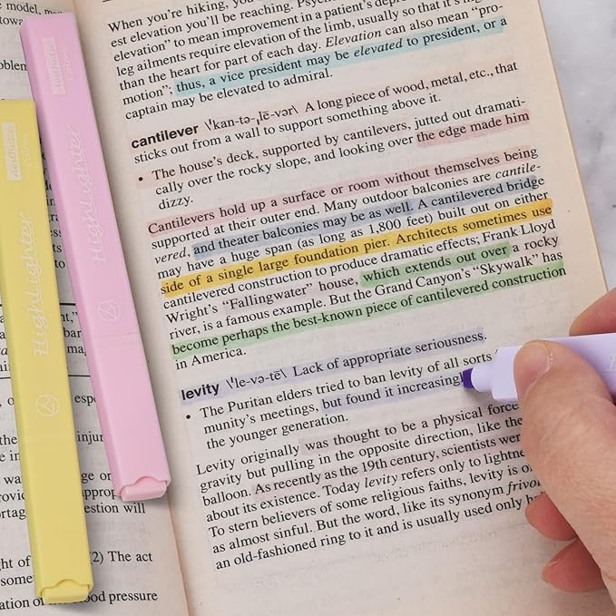 8 Colors Aesthetic Highlighters, 4mm Line Width, Assorted Colors With Soft Chisel Tip, No Bleed Bible, Great for School, Nice to Eyes, Pastel-DeskLoop Office