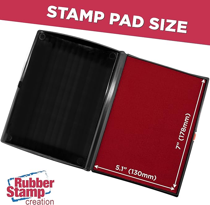 Large Premium Crimson Red Ink Stamp Pad - 5" by 7" - Quality Felt Pad-DeskLoop Office