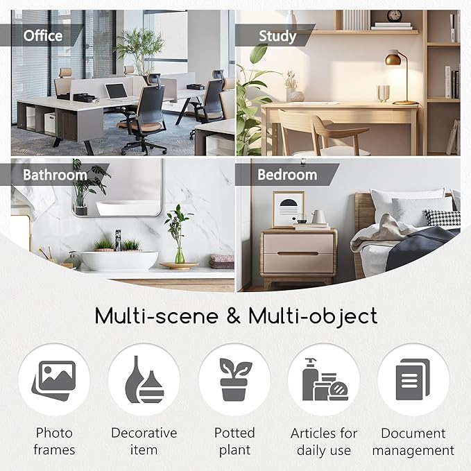 Jerry & Maggie Desktop Organizer Office Storage Rack Adjustable Wood Display Shelf Free Style Double H, Multi-Functional Mini Bookshelf for Desk Natural Stand (White Wood Tone)-DeskLoop Office