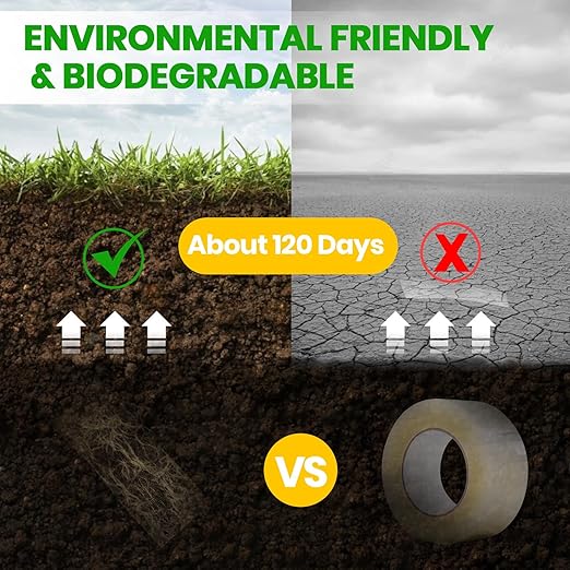 ADHES Kraft Paper Tape, 2 Inch x 60 Yards x 6 Rolls, Biodegradable Paper Packing Tape Writable & Uncoated Brown Shipping Tape for Shipping, Moving, Sealing-DeskLoop Office