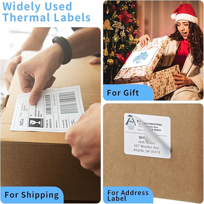 Direct Thermal Label-Shipping Label 4x6-NefLaca Thermal Printer Sticker 4"x6",Compatible with Rollo,Nelko,Zebra. MUNBYN Printer(Pack of 1000 Labels)-DeskLoop Office