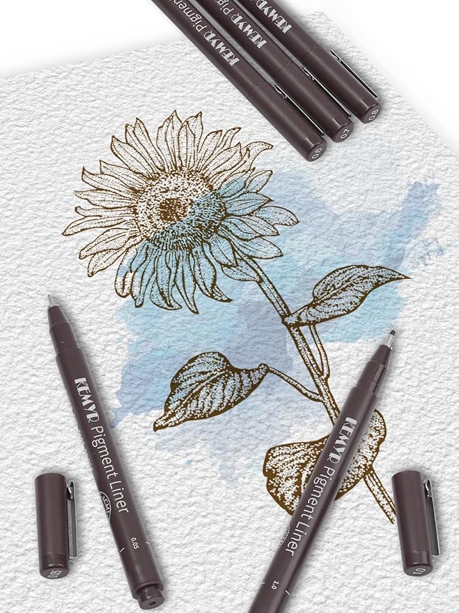 10 Micro Fine liner Drawing Art Pens Calligraphy Pens: 0.05mm-1.0mm Size Art supplies Waterproof Archival brown Ink Markers For Artists,Use for Professional Watercolor,Sketching-DeskLoop Office