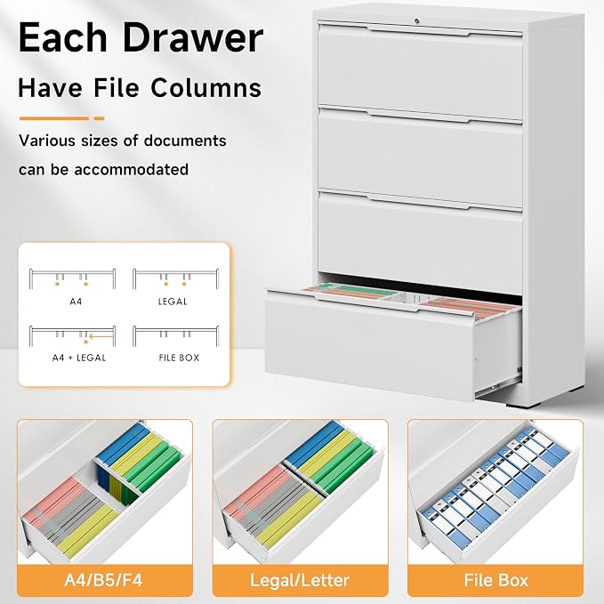 Bestoo 4-Drawer Lateral File Cabinet - Image 8